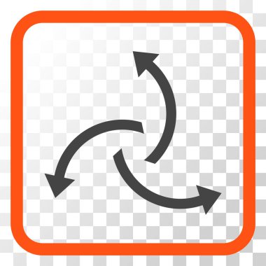 Santrifüj oklar bir çerçeve içinde simge vektör