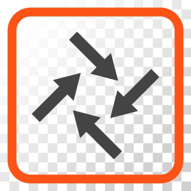 Merkezcil oklar bir çerçeve içinde simge vektör