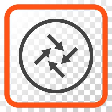 Merkezcil oklar bir çerçeve içinde simge vektör