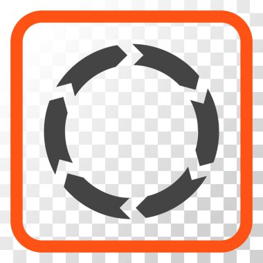 Dolaşım vektör simgesi bir çerçeve içinde