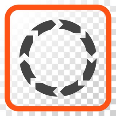 Dolaşım vektör simgesi bir çerçeve içinde