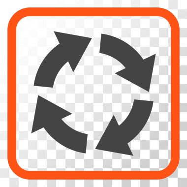 Dolaşım vektör simgesi bir çerçeve içinde