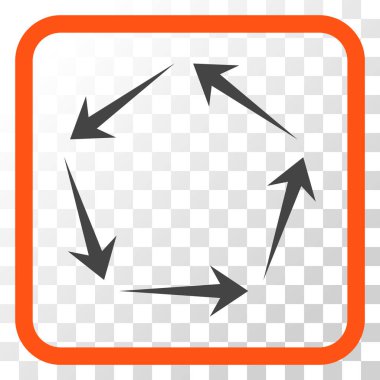 Dolaşım vektör simgesi bir çerçeve içinde