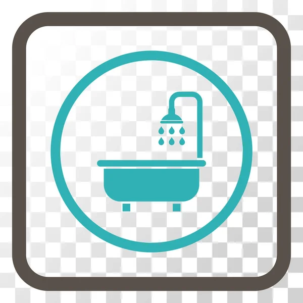 Shower Bath Vector Icon In a Frame — Stock Vector