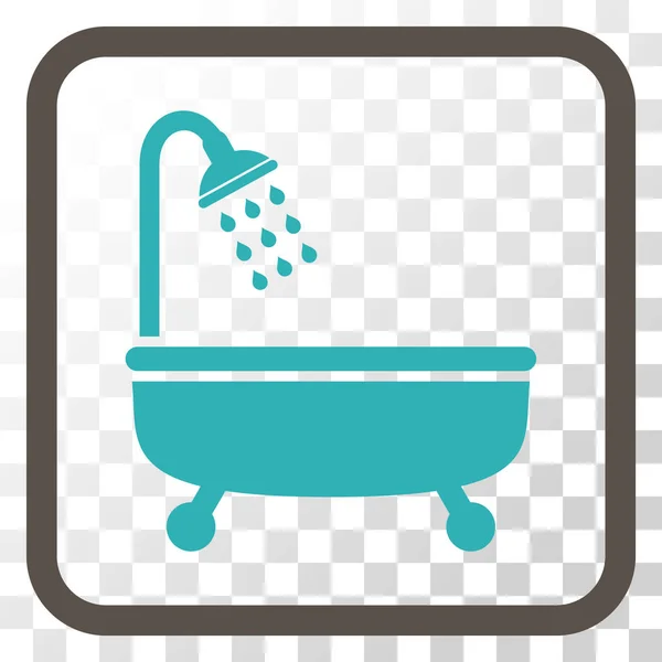 Icona vettoriale del bagno doccia in una cornice — Vettoriale Stock