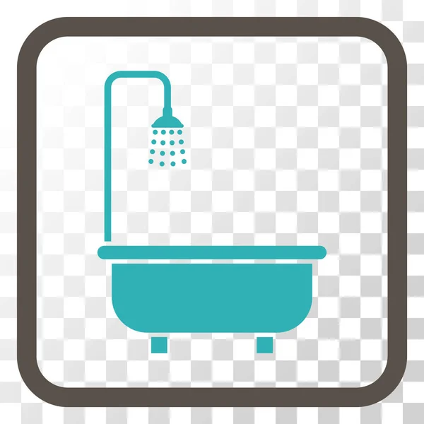 Icône vectorielle de bain de douche dans un cadre — Image vectorielle