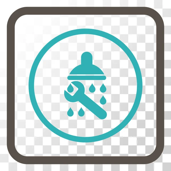 Dusche Sanitär-Vektor-Symbol in einem Rahmen — Stockvektor
