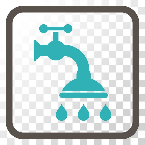 Shower Tap Vector Icon In a Frame — Stockvector