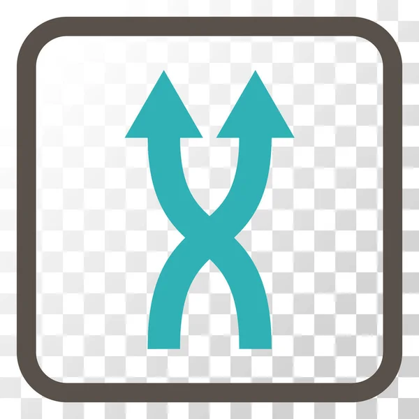 Shuffle Arrows Up Vector Icon In a Frame — Stock Vector
