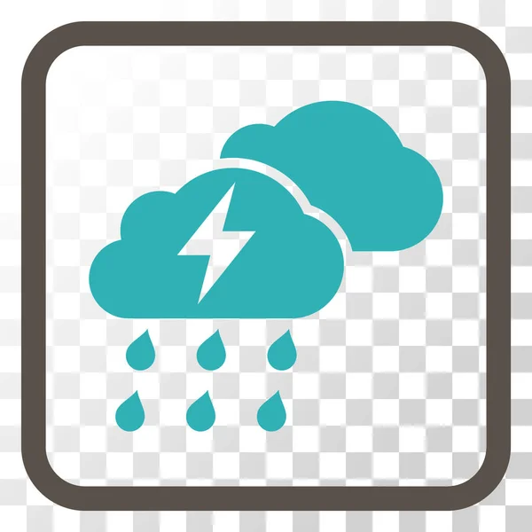 Βροχή σύννεφα εικονίδιο του φορέα σε ένα πλαίσιο — Διανυσματικό Αρχείο
