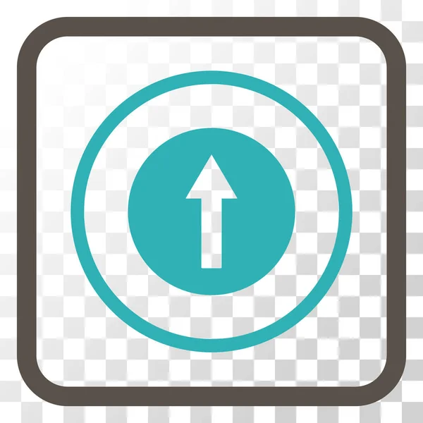 Icono de vector de flecha redondeada hacia arriba en un marco — Vector de stock