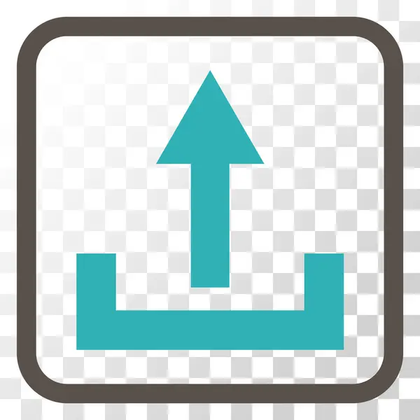 Subir icono vectorial en un marco — Vector de stock