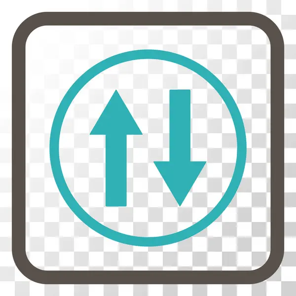 Ícone de vetor de setas de aleta vertical em um quadro — Vetor de Stock