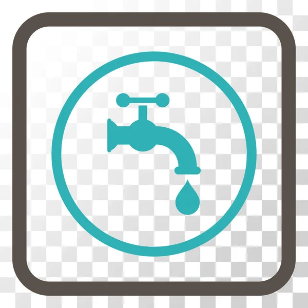 Vector de grifo de agua icono en un marco — Archivo Imágenes Vectoriales