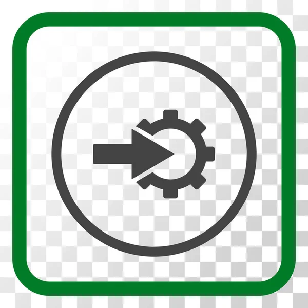 Icono de vectores de integración de engranajes en un marco — Archivo Imágenes Vectoriales