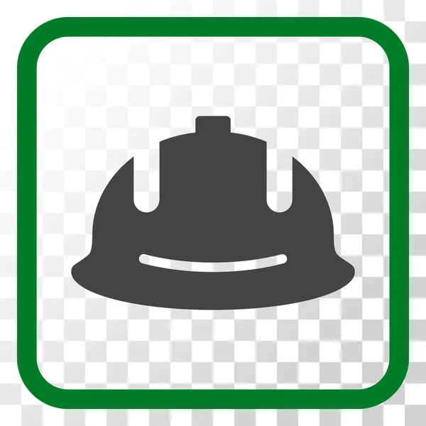 Векторная икона строительного шлема в кадре — стоковый вектор