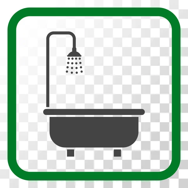 Shower Bath Vector Icon In a Frame — Stock Vector