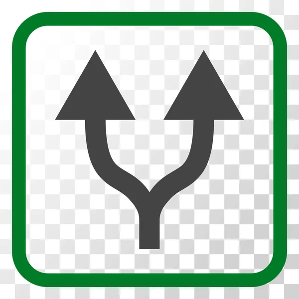 Split Arrows Up Vector Icon In a Frame — Stock Vector