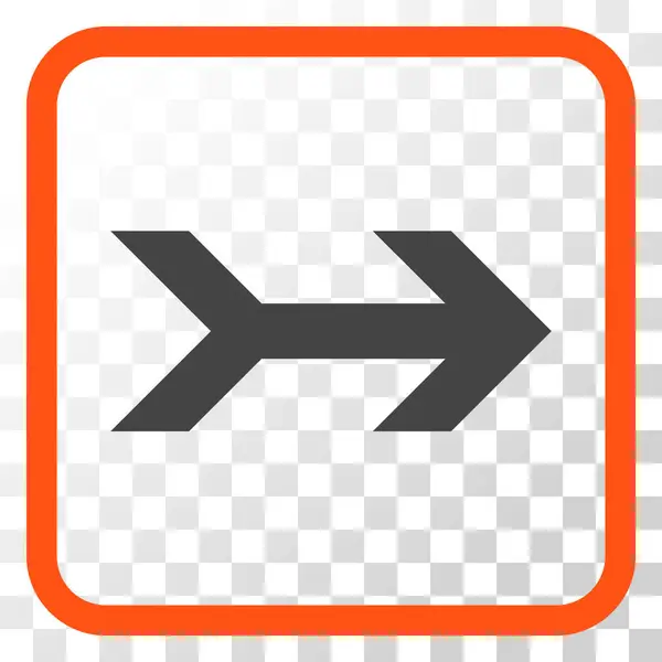 Flecha derecha Vector icono en un marco — Archivo Imágenes Vectoriales