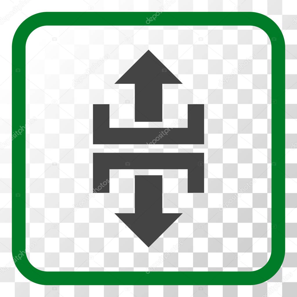 Divide Vertical Direction Vector Icon In a Frame