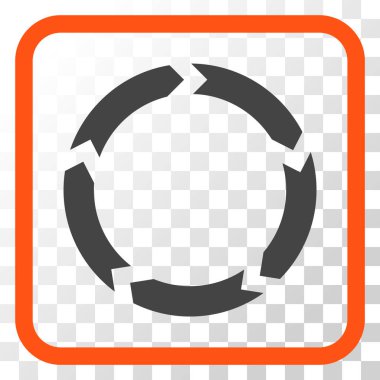 Dolaşım vektör simgesi bir çerçeve içinde