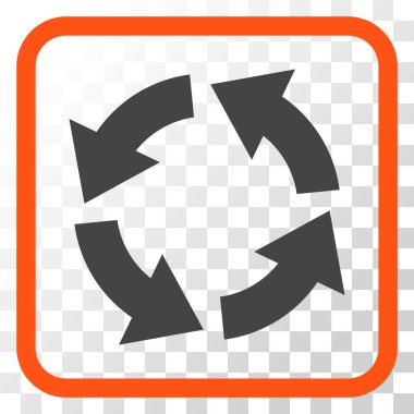 Dolaşım vektör simgesi bir çerçeve içinde