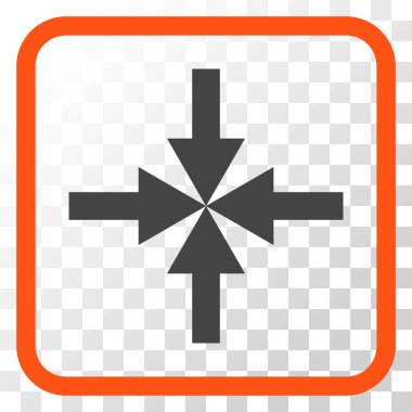 Oklar vektör simgesi bir çerçeve içinde sıkıştırmak