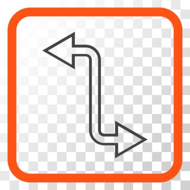 Eğri Exchange ok vektör simgesi bir çerçeve içinde