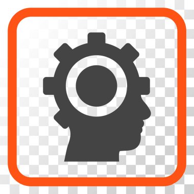 Cyborg dişli vektör simgesi bir çerçeve içinde