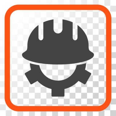 Geliştirme kask vektör simgesi bir çerçeve içinde