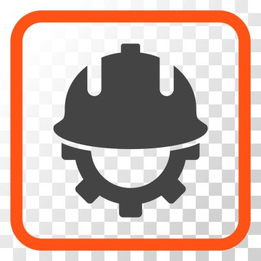 Geliştirme kask vektör simgesi bir çerçeve içinde