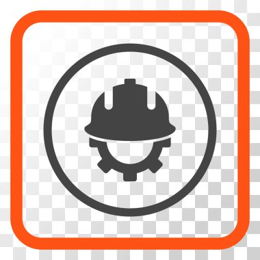 Geliştirme kask vektör simgesi bir çerçeve içinde