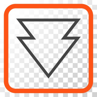 Vektör simgesi bir çerçeve içinde aşağı yön