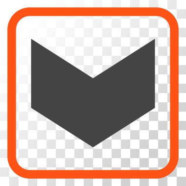 Vektör simgesi bir çerçeve içinde aşağı yön