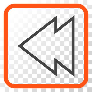 Yön sol vektör simgesi bir çerçeve içinde