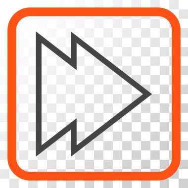 Yöne doğru vektör simgesi bir çerçeve içinde