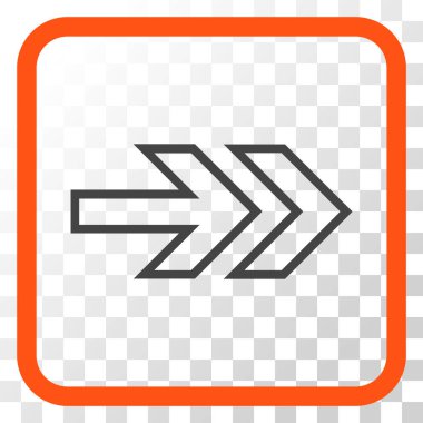 Yöne doğru vektör simgesi bir çerçeve içinde