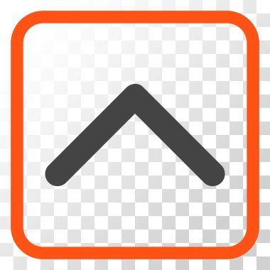 Yön yukarı vektör simgesi bir çerçeve içinde