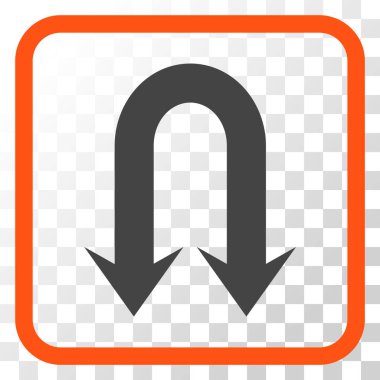 Geri dönmemiz ok vektör simgesi bir çerçeve içinde