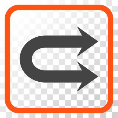 Çift sağ ok vektör simgesi bir çerçeve içinde