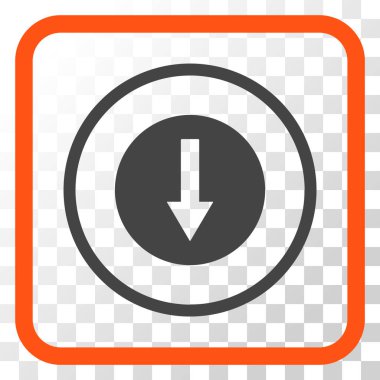 Bir çerçeve içinde yönlü ok vektör simgesi