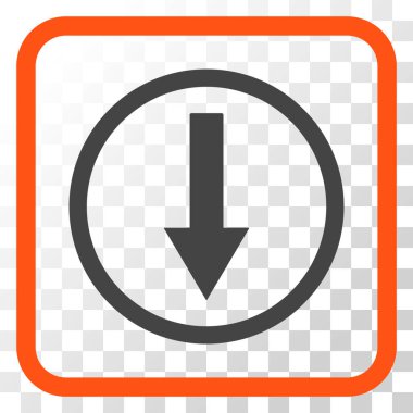 Bir çerçeve içinde yönlü ok vektör simgesi