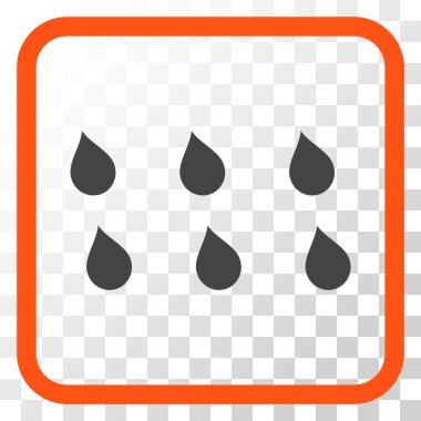 Damla vektör simgesi bir çerçeve içinde