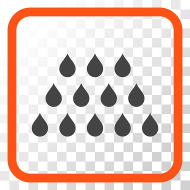 Damla vektör simgesi bir çerçeve içinde