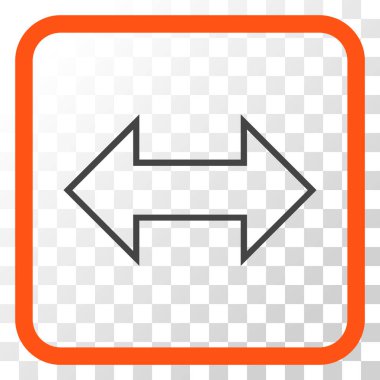 Exchange yatay vektör simgesi bir çerçeve içinde