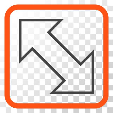 Exchange çapraz vektör simgesi bir çerçeve içinde