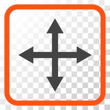 Genişletin okları vektör simgesi bir çerçeve içinde