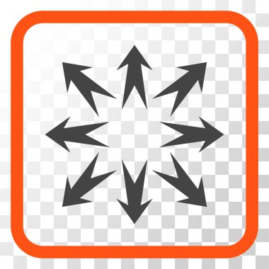 Genişletin okları vektör simgesi bir çerçeve içinde