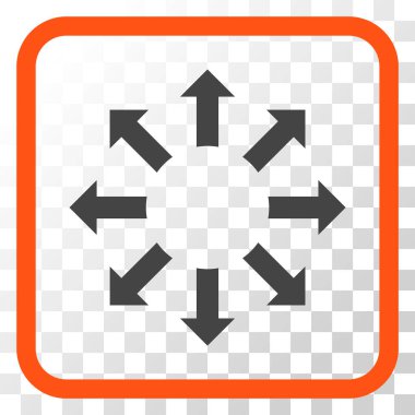 Genişletin okları vektör simgesi bir çerçeve içinde