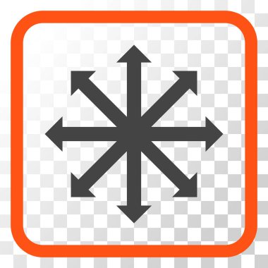 Genişletin okları vektör simgesi bir çerçeve içinde